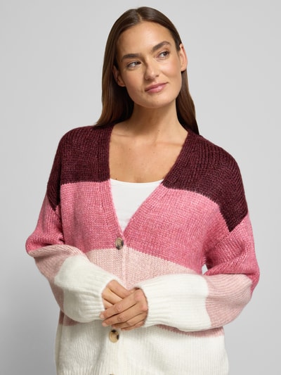 More & More Oversized Strickjacke mit Knopfleiste Bordeaux 3