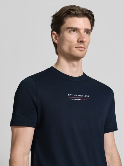 Tommy Hilfiger t-shirt o kroju regular fit z czystej bawełny Granatowy 3