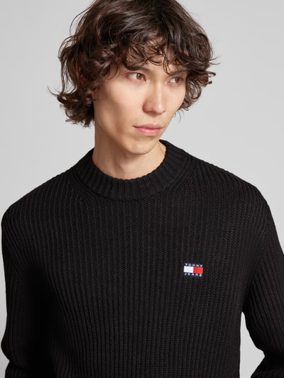 Tommy Jeans Strickpullover mit Label-Patch Black 3