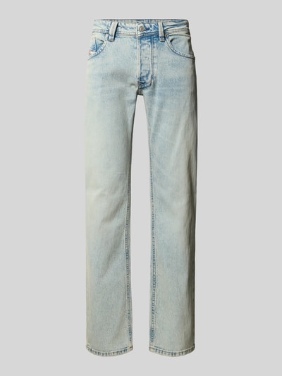 Produktfoto, Straight Fit Jeans aus katoenmix van Diesel in lichtblauw, 5-pocketmodel, logodetail, knoop- en ritssluiting, Heren jeans.