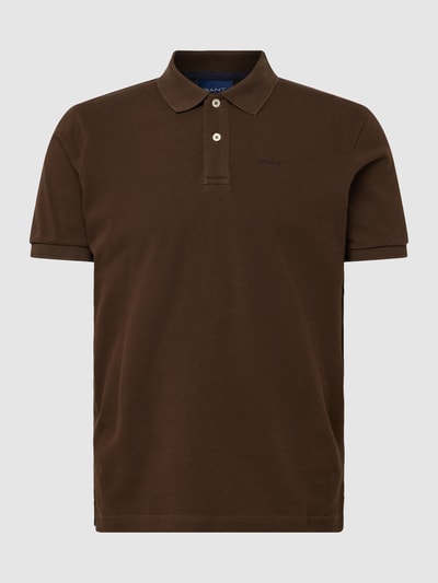 Gant Poloshirt mit Seitenschlitzen Modell 'Pique' Mittelbraun 2