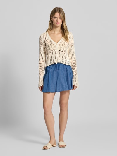 Only Kurtka z dzianiny o kroju relaxed fit z dodatkiem bawełny model ‘NOLET’ Złamany biały 1