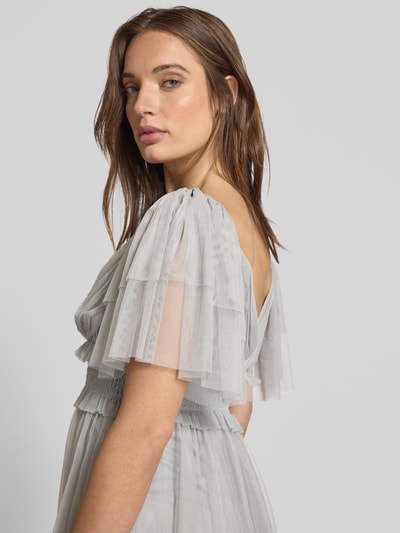 LACE & BEADS Cocktailjurk met V-hals en tailleband Groen - 3