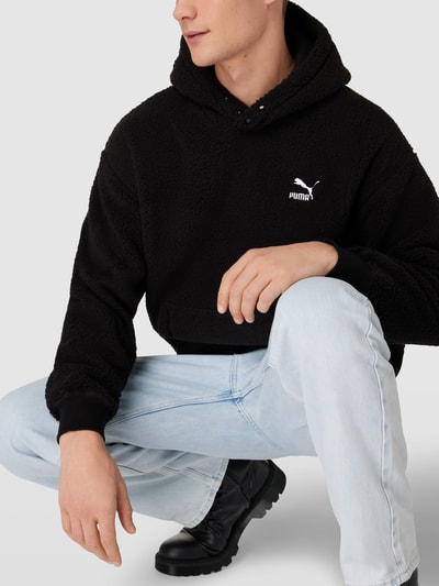 PUMA PERFORMANCE Relaxed Fit Hoodie in Teddyfell-Optik Schwarz 3