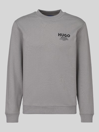 HUGO Blue Regular Fit Sweatshirt aus reiner Baumwolle Modell 'Nespon' Mittelgrau 2