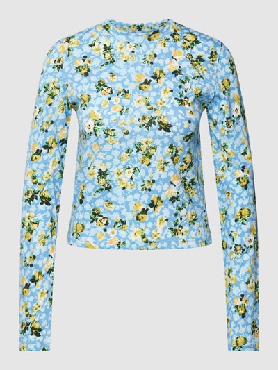 Marc O'Polo DENIM Longsleeve mit Allover-Muster Hellblau 2