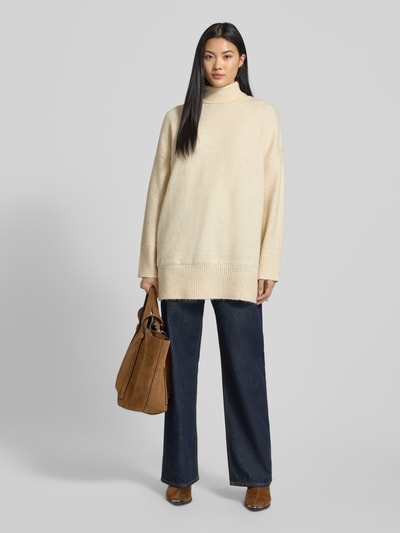 VERO MODA Relaxed Fit Rollkragenpullover mit Woll-Anteil Modell 'AQUARIUS' Ecru 1