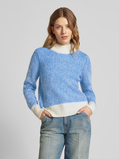 ICHI Gebreide pullover met opstaande kraag, model 'Kamara' Blauw - 4