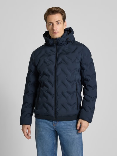 Lerros Regular fit gewatteerd jack met ritszakken Donkerblauw - 4