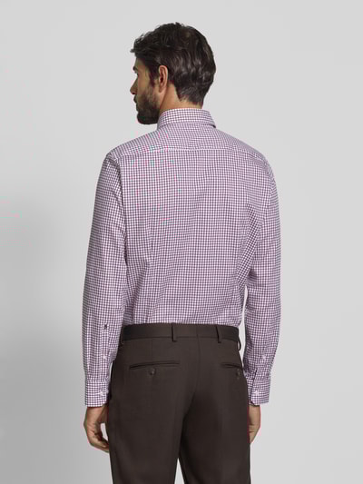 SEIDENSTICKER Slim Fit Business-Hemd mit Knopfleiste Bordeaux 5