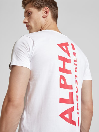 Alpha Industries T-Shirt mit Label-Print Weiss 3