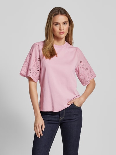 YAS T-Shirt mit Lochmuster Modell 'YASLEX' Rose 4