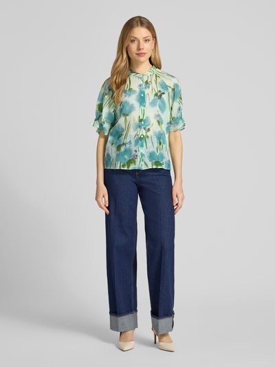 Luisa Cerano Regular Fit Bluse aus Lyocell-Ramie-Mix Hellgruen 1