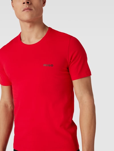 HUGO T-Shirt mit geripptem Rundhalsausschnitt im 3er-Pack Rot 3