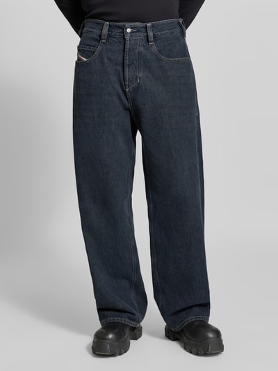 Diesel Jeansy o kroju baggy z naszywką z logo model 'H-JEANS' Średnioszary 4