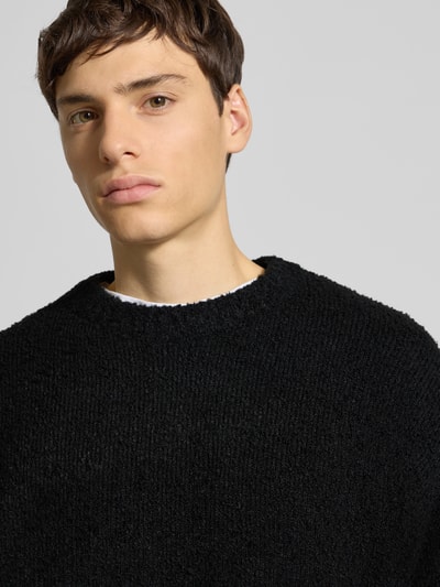 Redefined Rebel Strickpullover mit gerippten Abschlüssen Modell 'MEMPHIS' Black 3