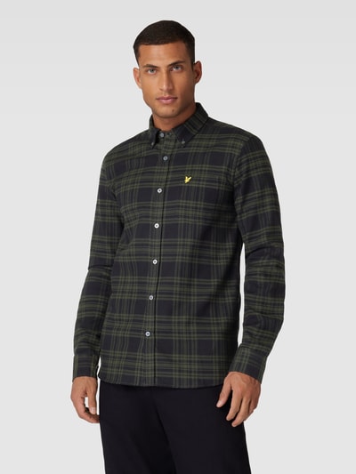 Lyle & Scott Freizeithemd mit Karomuster Modell 'Check' Oliv 4