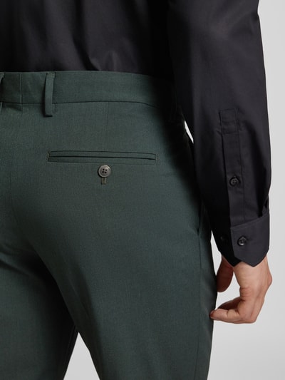 SELECTED HOMME Slim fit pantalon met persplooien, model 'LIAM' Donkergroen - 3