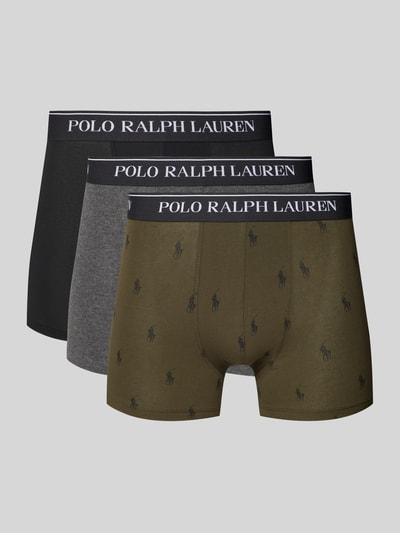 Polo Ralph Lauren Underwear Trunks mit elastischem Label-Bund im 3er-Pack Oliv 1