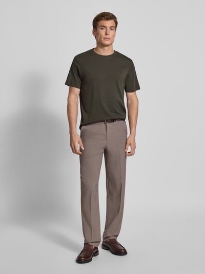 JOOP! Collection T-Shirt mit geripptem Rundhalsausschnitt Modell 'Priamo' Dunkelgruen 1