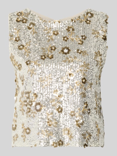 MSCH Copenhagen Blusentop mit Rundhalsausschnitt Modell 'Magnolia' Silber 2