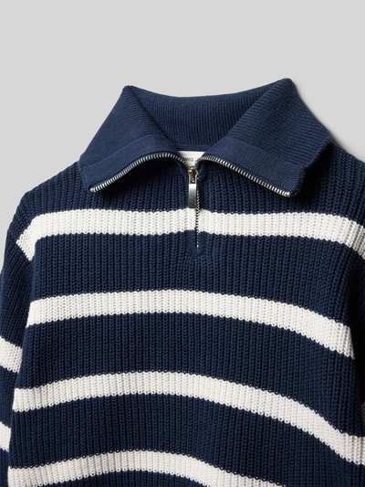 Mango Strickpullover mit Stehkragen Marine 2