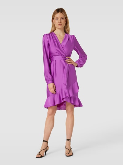 Swing Cocktailkleid mit Bindegürtel Violett 1