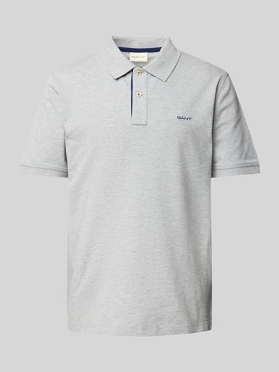 Gant Regular Fit Poloshirt mit Label-Stitching Mittelgrau Melange 2