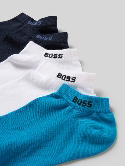 BOSS Sneakersokken van katoenmix in een set van 5 paar Aquablauw - 2