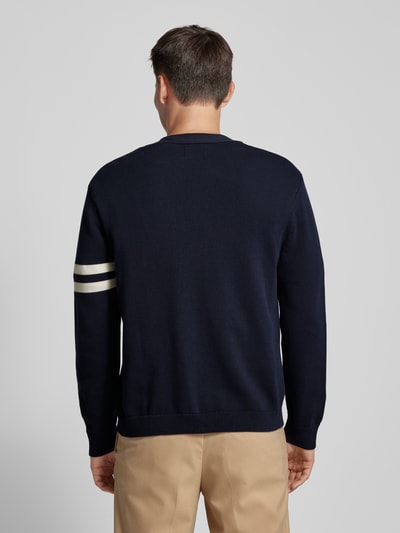 Gant Strickjacke mit Label-Patch Marine 5