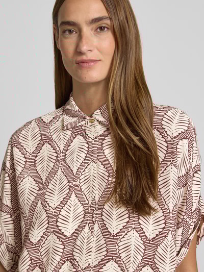 Jake*s Collection Regular Fit Bluse mit 1/2-Arm Bordeaux 3