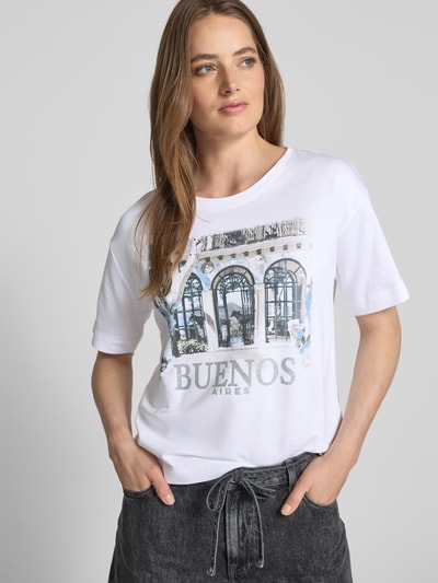 monari T-Shirt mit Motiv-Print Offwhite 3