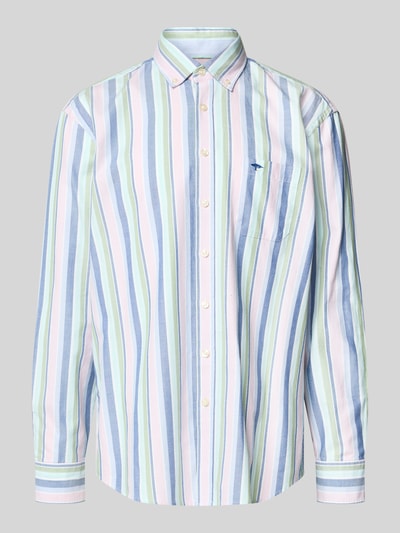 Produktfoto, Regular Fit Freizeithemd aus reiner Baumwolle von Fynch-Hatton mit pastellfarbenen Streifen, Button-Down-Kragen, Brusttasche.