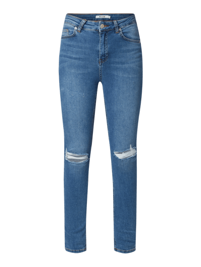 NA-KD Skinny Fit Jeans im Destroyed Look Hellblau 2