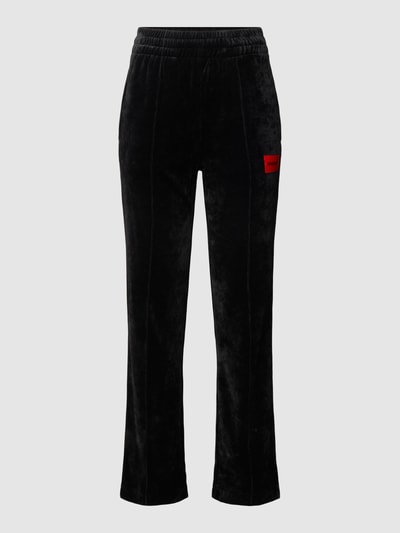 HUGO Sweatpants mit Label-Patch Modell 'VELVET_PANTS' Black 2