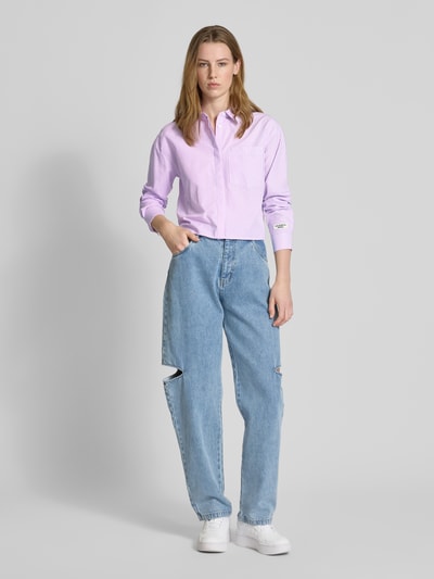 Colourful Rebel Boxy Fit Bluse mit Brusttasche Modell 'Aliya' Fuchsia 1