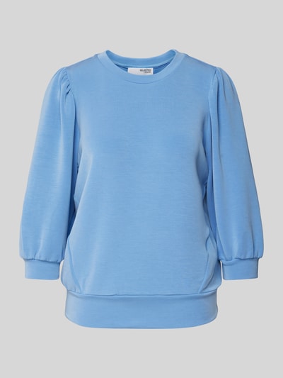 Selected Femme Sweatshirt mit gerippten Abschlüssen Modell 'TENNY' Rauchblau 2