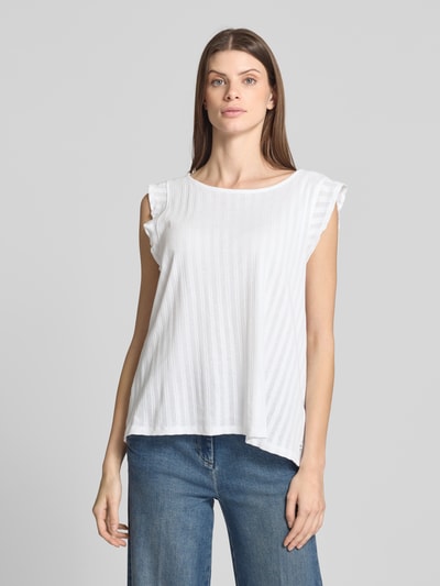 Tom Tailor Denim Loose Fit Top aus reiner Baumwolle Weiss 4