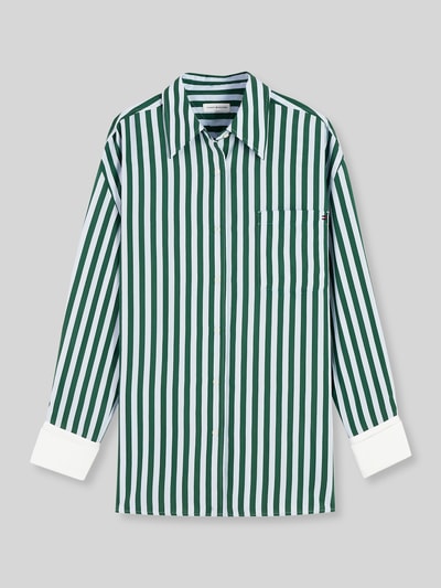 Tommy Hilfiger blouse met lange mouwen met viscose en nylonmix Donkergroen - 2