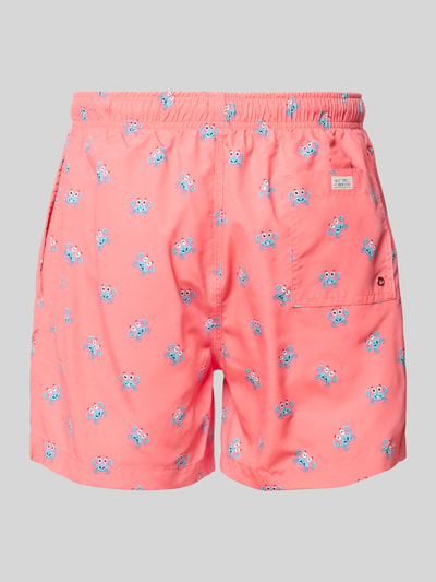 Productfoto, Badehose im allover-look mit elastischem bund van MCNEAL in roze met blauw patroon, regular fit, tunnelkoord, heren