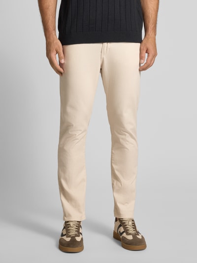 BOSS Slim fit stoffen broek van katoenmix, model 'DELAWARE' Offwhite - 4