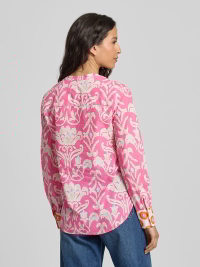 Emily Van den Bergh Regular Fit Bluse mit Tunikakragen Pink 5