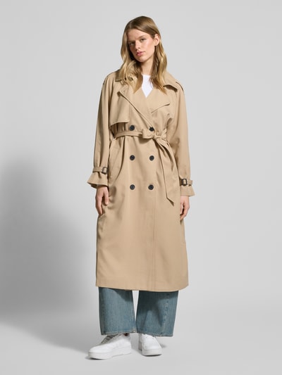 Only Regular Fit Trenchcoat mit Reverskragen Modell 'CHLOE' Sand 4