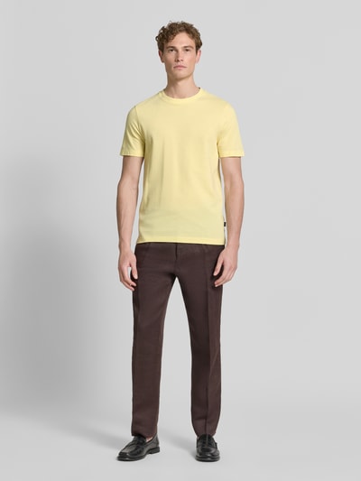 BOSS Regular Fit T-Shirt aus Baumwoll-Mix Modell 'TIBURT 240' Hellgelb 1