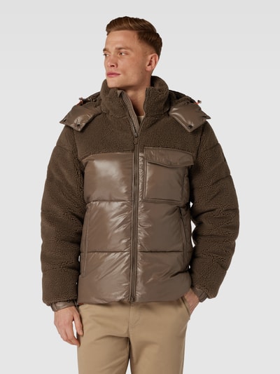 SAVE THE DUCK Gewatteerd jack met labeldetail, model 'ASTERS’ Taupe - 4