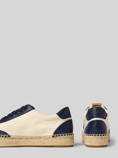 Lauren Ralph Lauren Sneakers van een mix van leer en textiel, model 'LUIZE' Marineblauw - 2