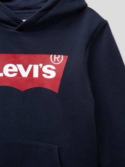 Levi’s® Kids Hoodie met ribboorden, model 'BATWING' Marineblauw - 2