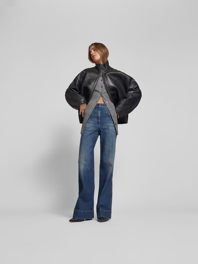 Victoria Beckham Wide Fit Jeans mit Knopfverschluss Bleu 1