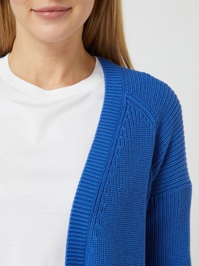 Brax Lange cardigan met ribstructuur, model 'Anique' Oceaanblauw - 3