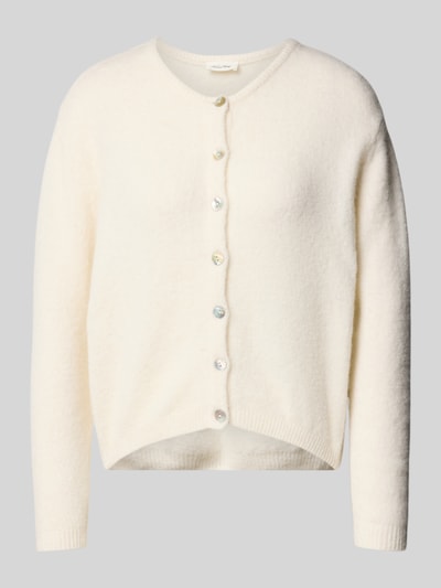 American Vintage Regular fit gebreid jack van een mix van alpaca en linnen, model 'VITOW' Wit - 2